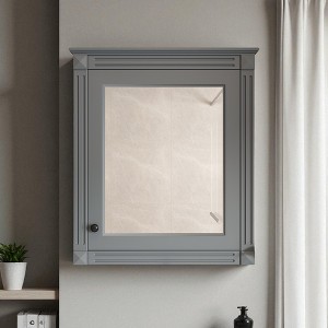 24'' x 27'' Wall Mounted Bathroom Storage Cabinet with Mirror, Modern Medicine Cabinet with Adjustable Shelf, Over Toilet Organizer - 1 of 4