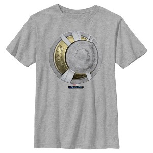 Boy's Marvel: Moon Knight Gold Mummy Wrapped Crescent Moon Emblem T-Shirt - 1 of 4