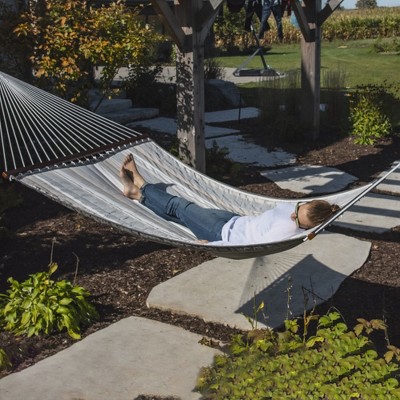 Dove Double Quilted Sunbrella Hammock with Spreader Bars
