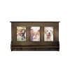 Hastings Home Wall Shelf and Picture Collage with Ledge and 3 Hanging Hooks - Photo Frame Decor Shelving with Rustic Wood Look, Holds 4x6 Pictures - 2 of 4