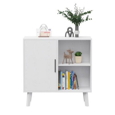 LIVAREEmlen Console Table with Solid Wood Feet for Decorated Doors,Dining Room,Hallway,Cupboard Console Table,Liquor/Accent Cabinet(White)