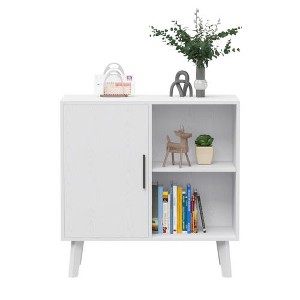 LIVAREEmlen Console Table with Solid Wood Feet for Decorated Doors,Dining Room,Hallway,Cupboard Console Table,Liquor/Accent Cabinet(White) - 1 of 4