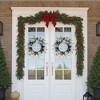 2 Pack 18in Pre-lit Snow Flocked Christmas Wreath, Lighted Artificial Xmas Wreath with 60 Warm Lights and 140 Tips - 2 of 4