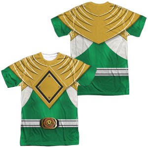 Men's Power Rangers Green Ranger (Front Back Print) Short Sleeve Costume T-Shirt - 1 of 4