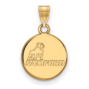 Black Bow Jewelry 14k Yellow Gold Plated Sterling Silver Samford Bulldogs NCAA Small Pendant - 1 of 3