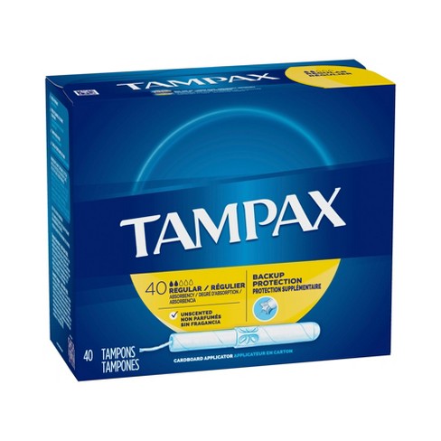Tampons avec applicateur en carton absorption régulière, 40 unités – Tampax  : Tampon