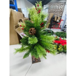 2FT Artificial Christmas Tree with 40 Warm White LED Lights, 8 Lighting Modes, Suitable for Home Office Party Holiday Decoration, Easy to Install - 1 of 1