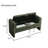 Modern Teddy Bed End Bench with Arms and Storage, Upholstered Large Foot Rest Stool, 52.25in Width - 2 of 4