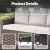 Buenhomino 74" Wide Outdoor Wicker Patio Sofa with Cushions, All Weather Brown Wicker Furniture Sofa 3 Seater Couch for Porch, Deck, Balcony - 3 of 4