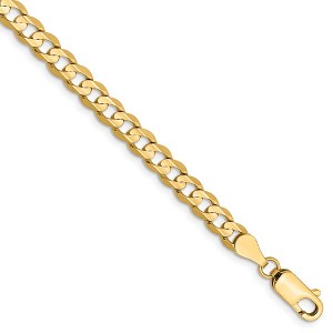 Black Bow Jewelry 4.5mm, 14k Yellow Gold, Open Concave Curb Chain Bracelet - 1 of 4