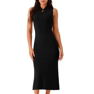 Seta T Women's Sleeveless Ribbed Knit Midi Sweater Dress - 1 of 4
