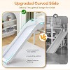 JOYMOR Loft Bed with Curved Slide, Low Loft Bed Twin Size with Slide and Angled Ladder, Solid Pine Wood Frame,14" Safety Guardrail - 3 of 4