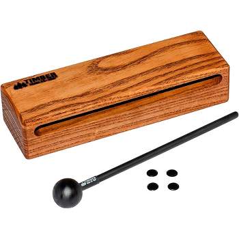 Wood Block Musical Instrument with Mallet Solid Hardwood Percussion Rhythm  Blocks