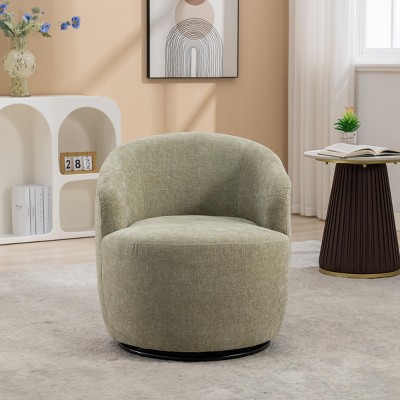 360° Swivel Barrel Accent Chair, Upholstered Lounge Club Armchair for Living Room or Bedroom – Maison Boucle