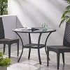 Gulches Patio Dining Tables - Elegant Glass Bistro Table with Umbrella Option - 3 of 4