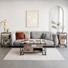 Nightstand with Drawer, 3-Tier End Table with Steel Frame and Glass Top for Bedroom, Living Room - 4 of 4
