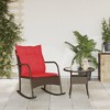 vidaXL Patio Rocking Chair with Cushions Brown Poly Rattan - 3 of 4