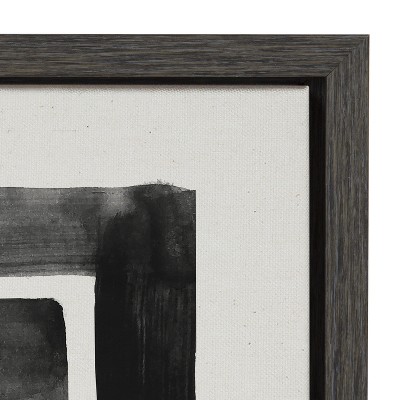 Gray and Black Abstract Geometric Canvas Wall Art, 23x33