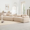 139"W 4-Seater Sectional Sofa Sleeper Sofa Bed with ARC Armrests, Double Backrests and Pillows, No Assembly Required-ModernLuxe - 4 of 4