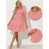Allegra K Women's Puff Short Sleeve Crew Neck High Waist Casual Tiered Dresses - 2 of 4