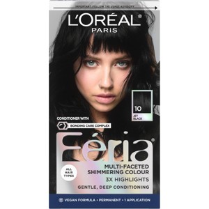 L'Oreal Paris Feria Permanent Hair Color - Jet Black - 10: All Hair ...