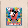 Women's - Disney - Mickey Music Is Life Lightweight French Terry Wide Neck Long Sleeve Shirt - 2 of 4