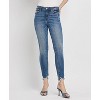 Women's High Rise Distressed Hem Skinny Jean - LOVERVET - 4 of 4