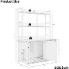 Cat Litter Box Enclosure with 2 Storage Shelves, Hidden Cat Furniture Cabinet with Double Doors, Scratch Pad, Indoor Cat House & Bookshelf Design - 2 of 4