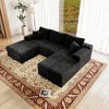 104.3"70.8" Plush Corduroy 3-Piece Modular Sectional Sofa with No Assembly Required and Comfortable Chaise Lounge - 4 of 4