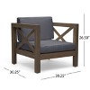 Christopher Knight Home Brava Outdoor Acacia Wood 4 Seater Club Chair Chat Set with Cushions - 3 of 4