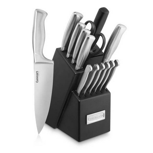  Cuisinart 15-Piece Knife Set with Block, High Carbon Stainless  Steel, Forged Triple Rivet, White, C77WTR-15P: Home & Kitchen