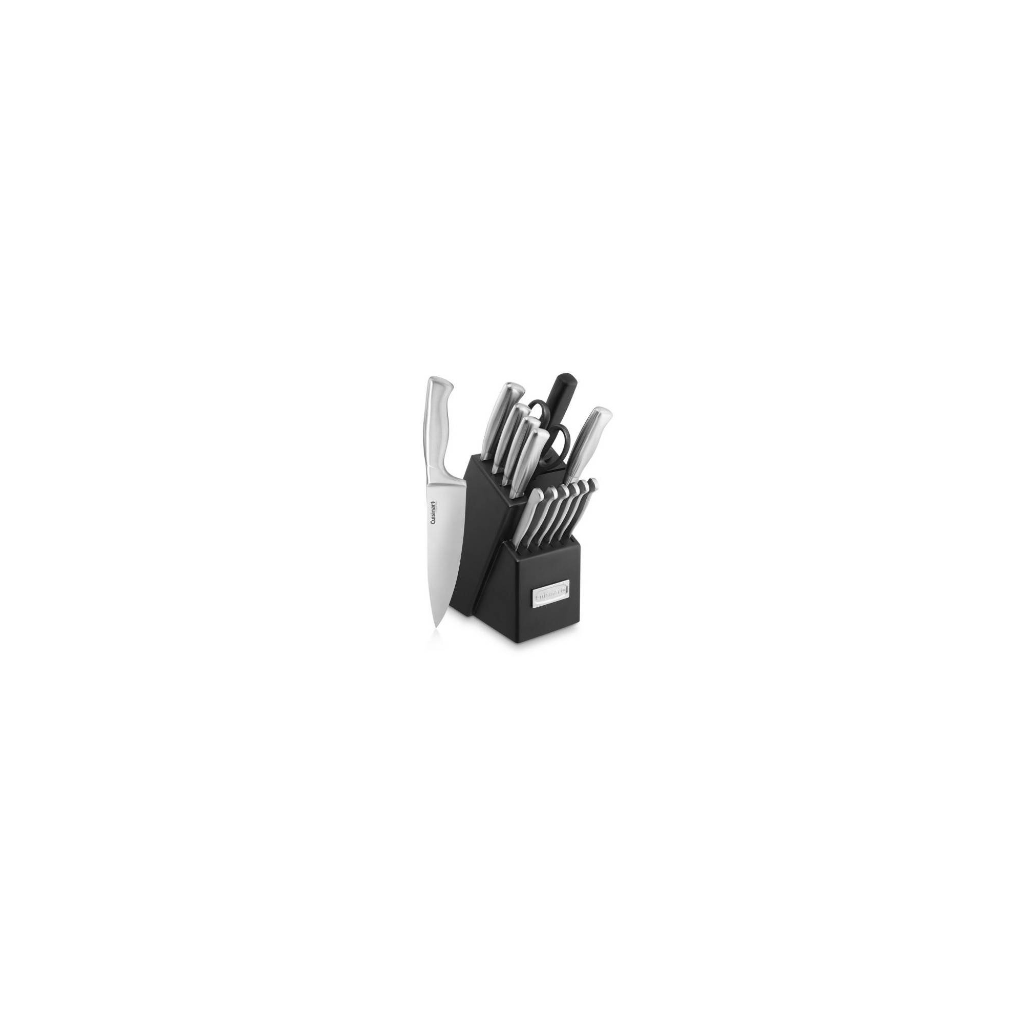 Cuisinart 15pc Stainless Steel Cutlery Block Set - C77SS-15PK: High Carbon, Ergonomic, Rust-Resistant, Forged Knives