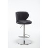 Black titanium stainless steel bar stool, high-end modern leather bar stool, swivel and height adjustable - 3 of 4