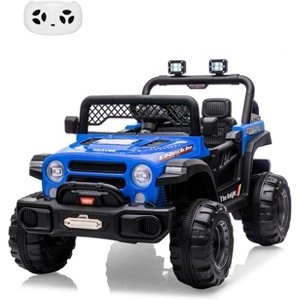 12V Kids Electric Ride-On Truck - Battery-Powered Off-Road Car with Parent Remote, Dual Motors, Wheel Suspension, LED Lights, Storage Space - 1 of 4