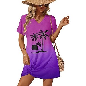 loose cotton beach dresses Sakkas Rocio Sleeveless Caftan Beach Cover up Dress Tie dye