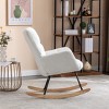 PAGED Rocking Chair Modern Accent Chair, Teddy Fabric Reading Chair for Bedroom, Living Room Furniture - 3 of 4
