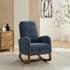 CAVINAS Boucle Glider Rocking Chair with Retractable Footrest and High Backrest,Upholstered Rocking Chairs,Nursery Accent Chair for Bedroom - 2 of 4