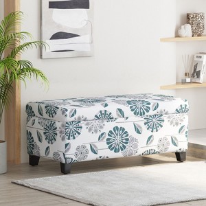 NicBex Ottoman Bench with Storage Modern Fabric Bench with Floral Pattern for Living Room, Bedroom, Entryway, Multicolor - 1 of 4