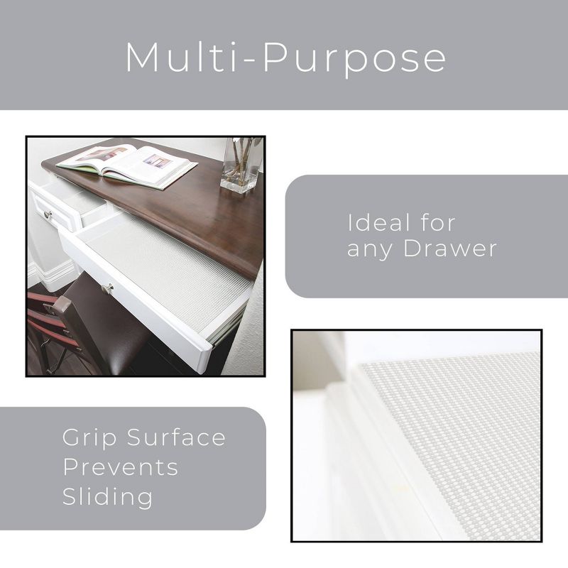Smart Design Set of 6 18&#34;x5ft Classic Grip Shelf Liner White, 4 of 7