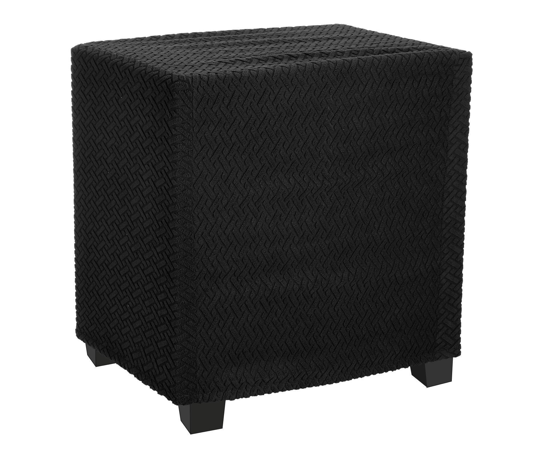 Unique Bargains Living Room T-Shape Knitted Jacquard Stretch Square Silpcover Black