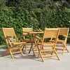 vidaXL Folding Garden Chair Set of 4 Teak Solid teak wood Standard - 2 of 4