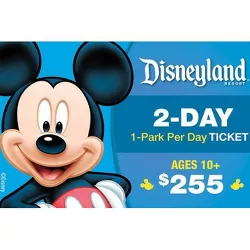 Disneyland Resort 2-Day 1-Park Per Day Ages 10+ $255 (Email Delivery)