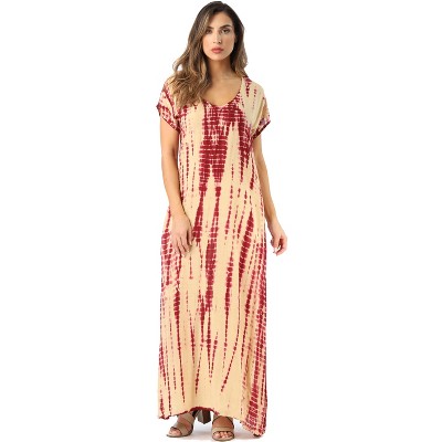 Riviera Sun Casual Short Sleeve Maxi Dress with Side Slit 21771-CHR-L