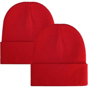 MSDC 1&2 Pack Beanie for Men Women Slouchy Beanie Hats Winter Knit Caps Soft Ski Hat Unisex - 1 of 4
