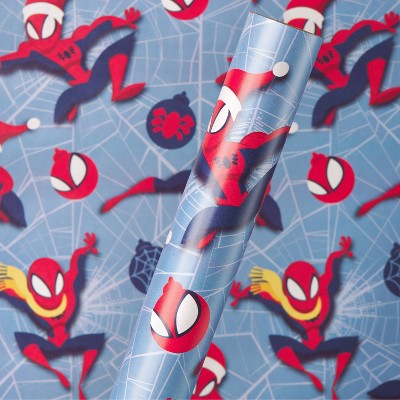 40 sq ft Marvel Spider-Man Gift Wrap Light Blue
