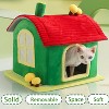 Cat bed indoor enclosed warm cave - cat bed with removable cleaning mat, ample interior space, comfortable and soft pet house, red and green colors - 2 of 4