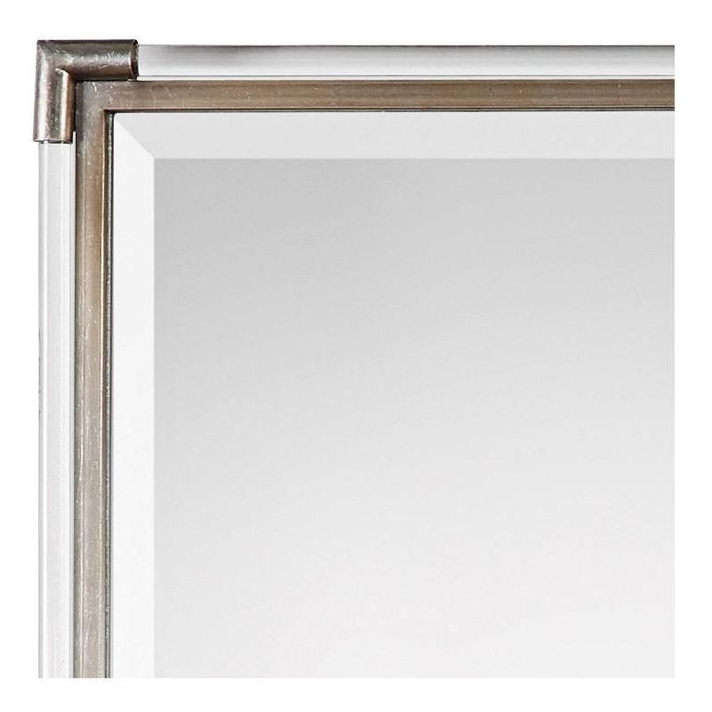 Uttermost Rectangular Vanity Accent Wall Mirror Modern Beveled Silver Leaf Acrylic Rod Frame 23" Wide for Bathroom Bedroom Home, 2 of 3