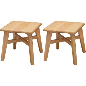 eHemco Solid Hardwood Step Stool with Double Cross Brace Support for Adults and Kids, 12.25 Inches, Set of 2 - 1 of 4