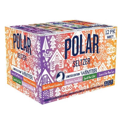 Polar Beverages Winter Variety Pack Sparkling Water - 12pk/12 fl oz