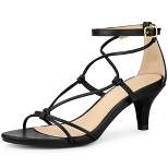 Perphy Strappy Knot Ankle Strap Kitten Heels Sandals for Women